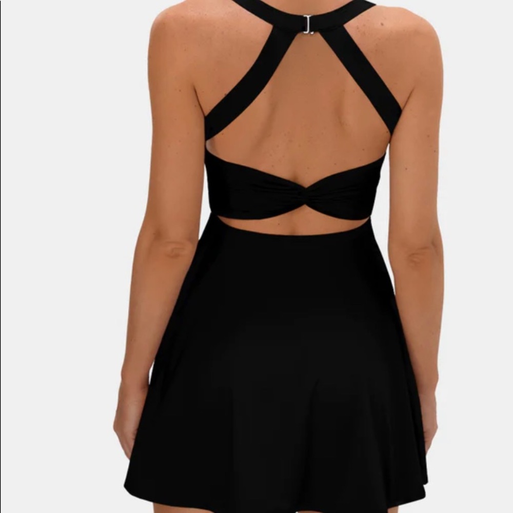Cut Out Twisted Side Pocket 2-in-1 Barre Ballet Dance Dress - Sports Dress